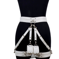 Sexy Femme Harnais Jarretière Corps Bondage Sangle Bas Ceinture Lingerie Seks Bdsm Taille à Jambe Gothique Pu Cuir Cuisse Rave Outfit