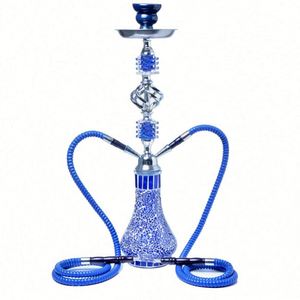 Ensemble de chicha en verre arabe de luxe fait main, finition miroir, design à double tube, écologique, taille personnalisable, multicolore - Product Image 2