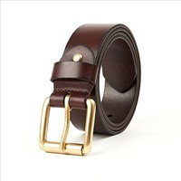 Ceinture en cuir véritable classique pour homme avec boucle en alliage, 100% cuir de vache véritable