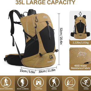 Échantillon gratuit en gros, sac de randonnée de grande capacité imperméable de 40 L, sac de sport de plein air pour l'alpinisme, le camping, les voyages - Product Image 4