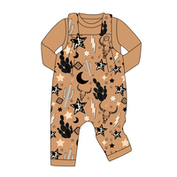 Combinaison pour bébé fille ODM/OEM, personnalisée, imprimée style western, à manches longues, ensemble de vêtements pour enfants, ensembles printemps-automne pour filles