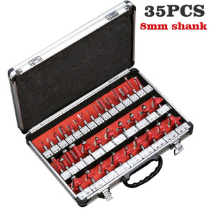 ชุดดอกกัดแต่งขอบไม้ 35 ชิ้น ขนาด 6 มม./8 มม./6.35 มม. สำหรับงานกัดไม้ - Product Image 4