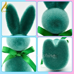 Adornos de conejo de colores brillantes hechos a mano, simulación de <span class=keywords><strong>Pascua</strong></span> personalizada, artesanías flocadas <span class=keywords><strong>para</strong></span> graduación, Ramadán, Diwali de pie - Product Image 4