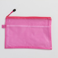Pochette de fichiers en maille transparente en PVC imperméable populaire avec poignée couleurs assorties pour le stockage de contrats commerciaux
