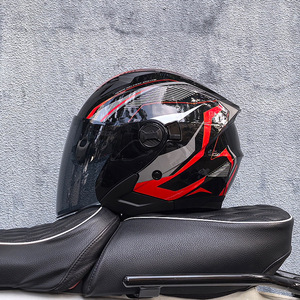 Cascos para motocicletas eléctricas con certificación DOT ECE, ABS, visores transparentes, negros, plateados, coloridos, estilo retro, medio abiertos. - Product Image 3