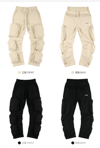 กางเกงคาร์โก้สำหรับผู้ชายกางเกงกีฬาแบบมีกระเป๋าหลายสีงานเย็บปะติด - Product Image 6