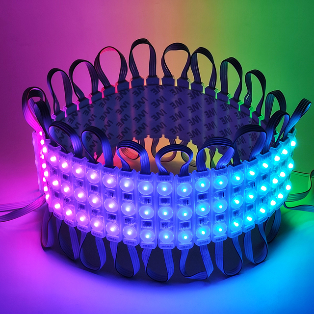 High Brightness 3LEDs RGBIC LED Module IP65 Waterproof DC12V Digital Full Color Light for Outdoor Signs