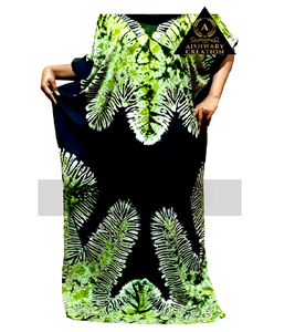 Women's Premium Multicolored Handmade Rayon Tie Dye Dress Breathable Seamless XXL <b>Size</b> Autumn Party Ethnic Wear for Muslims - Product Image 1