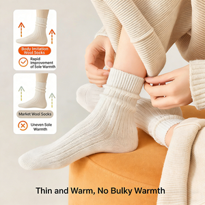 Calze Invernali Termiche da <span class=keywords><strong>Donna</strong></span> 100% Lana Merino, Spesse e a Maglia, Calde e Riscaldanti - Product Image 3