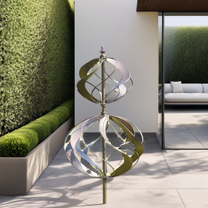 Lớn động học kim loại làm bằng tay hiện đại vườn đồ trang trí cối xay gió sân gió Spinner Cổ Phần - Product Image 6