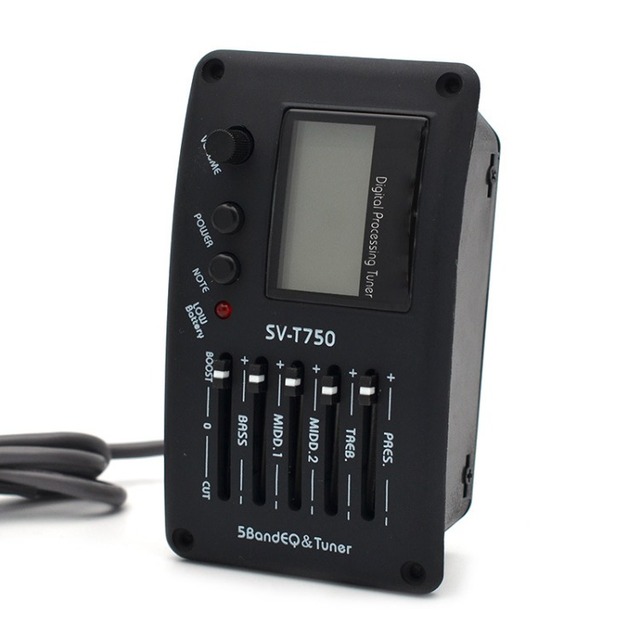SV-T750 5 Band Acoustic Guitar Bass EQ Preamp with Tuner Guitar Pickup