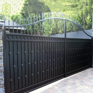 Porte de villa en fonte forgé, design, revêtement en poudre, décoration d'entrée extérieure, jouet - Product Image 3
