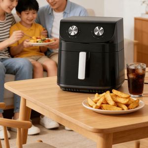 Friteuse à air numérique 2026 avec écran, boîtier en acier inoxydable, grande capacité 9L 10.5L, commande manuelle et poignée, pour la maison - Product Image 6