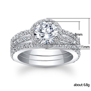 Nuovo Anello di Fidanzamento con Zirconi, Gioielli Nuziali in Stile Europeo e Americano - Product Image 3