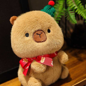 Factory Custom Wholesale Cartoon Christmas Capybara Knit Hat <b>Soft</b> Plush <b>Toys</b> <b>Stuffed</b> Animal <b>Toys</b> Vending Machine Plush for Boys - Product Image 1