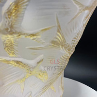 Vase Hirondelles Moyen Or Luxe Inspiré de Paris Vase à Fleurs Décoratif avec Logo Personnalisé & Boîte Cadeau