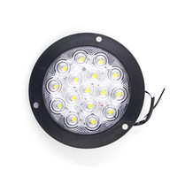Luz trasera LED redonda de 12V para camión, luz intermitente estroboscópica blanca y ámbar para barco, caravana, furgoneta, caravana, camión, luz de advertencia lateral LED