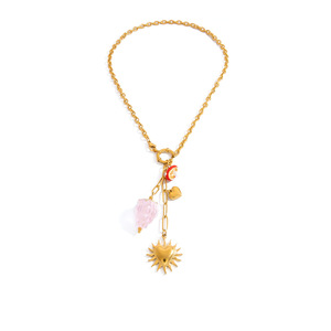 Collier DIY en acier inoxydable avec pendentif fruit, couleur or 18 carats, chaîne claviculaire pour femme, cadeau, colliers à perles tendance - Product Image 4