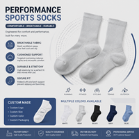 Chaussettes de sport en Spandex/Nylon personnalisées en gros, respirantes, absorbant la transpiration, antibactériennes, avec talon renforcé