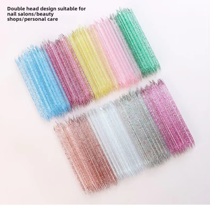 Wholesale 100pcs Multi-Functional Crystal Nail Art Manicure Set Double Sided Cuticle Pusher Dotting Pen <b>Plastic</b> Manicure Tool - Product Image 1