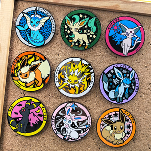 Bonito Pin de <span class=keywords><strong>Eeveelutions</strong></span> de Pokémon en Esmalte, Broche Metálico de Vaporeon, Jolteon, Sylveon, Pin para Solapa, Decoración para Mochila, Insignia Coleccionable, Regalo - Product Image 1