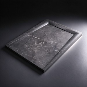 <span class=keywords><strong>Receveur</strong></span> de <span class=keywords><strong>douche</strong></span> en <span class=keywords><strong>quartz</strong></span> à texture pierre naturelle, base de <span class=keywords><strong>douche</strong></span> monobloc sans joint pour séparation sec/humide dans la salle de bain - Product Image 4