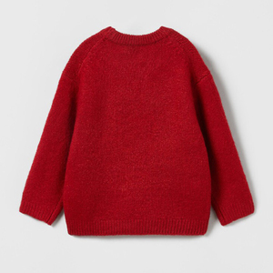 Usine personnalisé moche pull de noël hiver rouge à manches longues brodé motif fauve noël tricot filles chandails pull - Product Image 6
