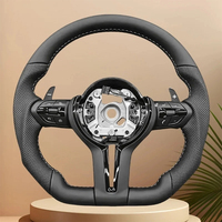 Volante de cuero para F01, F10, F20, F22, F25, M3, X5, F15, X6, F16, 4 radios, estilo empresarial, Serie 6 perforada