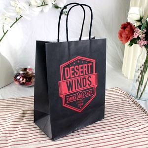 Sac en papier personnalisé avec poignées, recyclé, pour la vente à emporter en restauration, type Euro Shopper, idéal pour Noël - Product Image 6