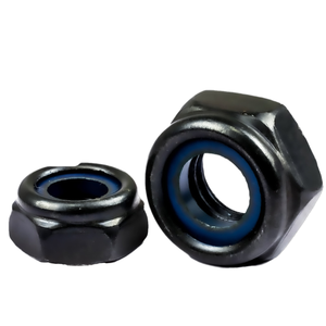 Écrou <span class=keywords><strong>de</strong></span> blocage en nylon noir Écrou hexagonal autobloquant anti-dégagement en acier au carbone M3/M6/M8/M24 avec finition plaquée pour usage industriel - Product Image 2