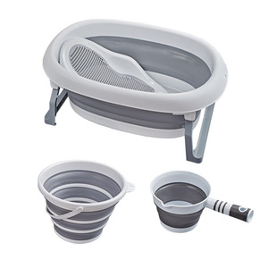 Bañera Plegable Ecológica de Plástico para Bebés, Incluye Recipiente para Agua, <span class=keywords><strong>Cesta</strong></span> para Orinal y Soporte para <span class=keywords><strong>Baño</strong></span> - Product Image 3
