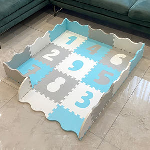 Tapis de <span class=keywords><strong>puzzle</strong></span> en <span class=keywords><strong>mousse</strong></span> souple EVA imperméable à l'eau avec clôture pour <span class=keywords><strong>piscine</strong></span> à balles pour bébé - Product Image 3