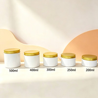 Pot cosmétique vide en PET blanc à large ouverture de 250 ml, 300 g, 500 ml pour crème corporelle, crème visage, pot en plastique
