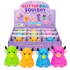 ของเล่นบีบวัวไฮแลนด์น่ารักแบบขายส่ง ของเล่นบีบลดความเครียดแบบค่อยๆคืนตัว มีกลิตเตอร์ ของเล่นบีบวัวมอลโทส - Product Image 3