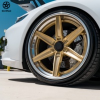 Jantes forgées sur mesure DW 19 20 21 22 pouces 5x130 en alliage d'aluminium forgé, face dorée, lèvre polie, compatibles avec Porsche 911 GT3 Sport