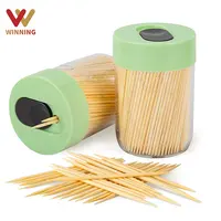 Stuzzicadenti vincenti in legno di bambù con confezione personalizzata stuzzicadenti in legno avvolti in carta Palillos Dientes