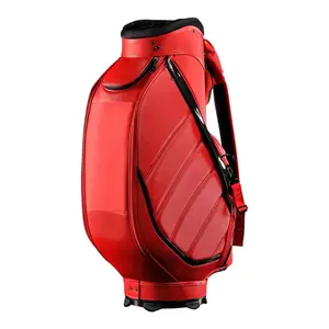 Chengsheng Oem/Odm Synthetische Pu Leer Rood Zwart Standaard Tour Golfpersoneel Tas Met Aangepaste Logo