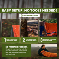 Tente de survie imperméable pour 2 personnes, abri thermique d'urgence, camping en plein air