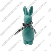 Haut printemps bleu debout flocage lapin ornement de table lapin de pâques Figure décoration