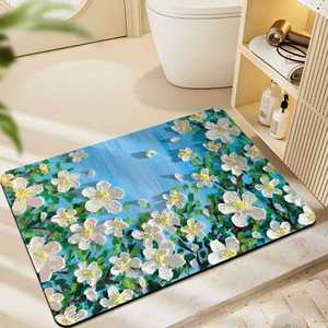 <span class=keywords><strong>Tappetino</strong></span> da Bagno in Diatomite Personalizzato con Design Floreale 3D, Lussuoso, Morbido, Antiscivolo, Assorbente, in Gomma, per Hotel e Doccia - Product Image 6