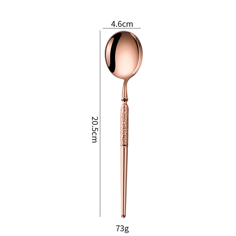 Cuchara Redonda De Oro Rosa
