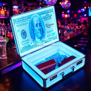 Décoration de fête amusante : Valise lumineuse Dollar US avec billets LED couleur personnalisée pour affichage publicitaire de bouteilles, facile à utiliser - Product Image 5