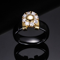 Modellen minimalistische keramische zwart-witte zirkoon ringen voor koppels, Valentijnsdag cadeau, groothandel