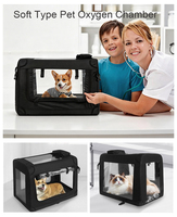 Machine à oxygène vétérinaire en acier inoxydable pour chiens et chats, petite taille, cage de soins intensifs, tente pour animaux de compagnie avec concentration d'oxygène de 95%