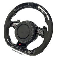 Volant de direction en cuir noir avec fibre de carbone et LED forgé pour Audi B8 B9 Q5 Q7 A3 A4 A5 A6 C7 C8 S4 S5 RS3 RS4 RS6 RS
