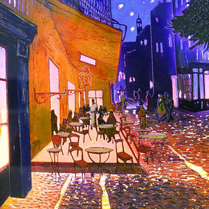 Decoración de Pared PS, Marco Decorativo para el Hogar, Regalo, Lámpara de Mesa con Diseño de Café Terraza Nocturna de <span class=keywords><strong>Van</strong></span> <span class=keywords><strong>Gogh</strong></span>, Luz Nocturna Infantil - Product Image 5