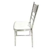 Chaises de banquet Chiavari modernes en argent avec coussin, vente en gros pour événements
