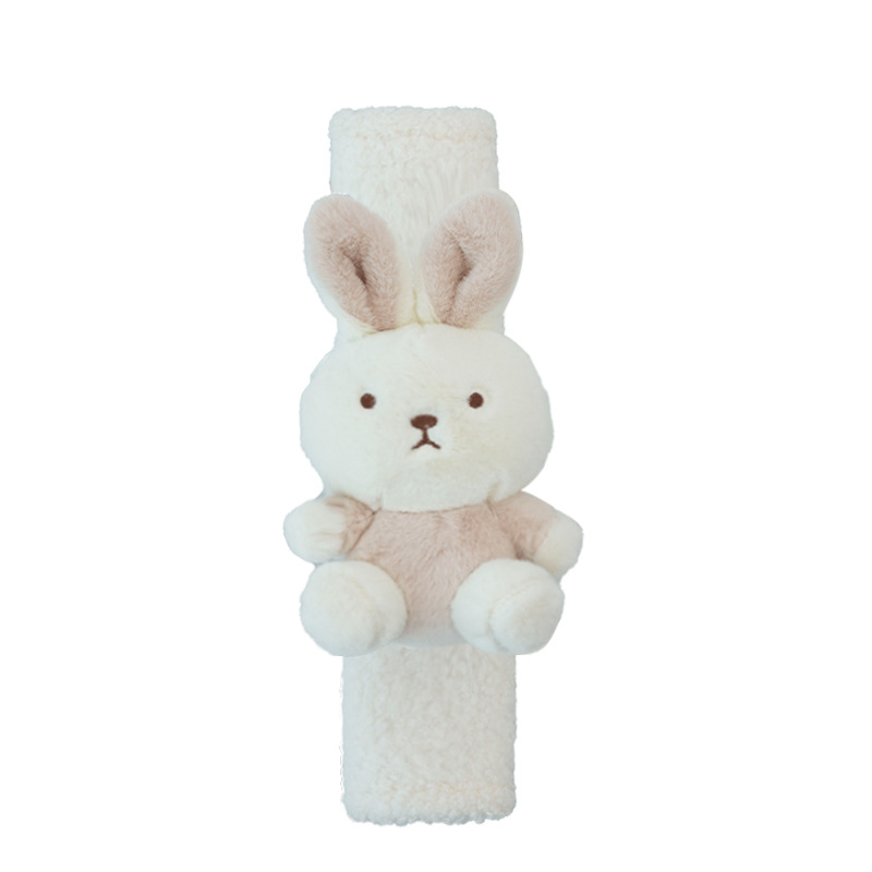 Hombreras de lana de cordero con diseño de conejito de peluche