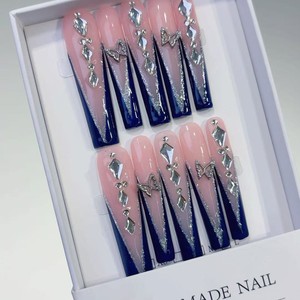 Lot de 10 faux ongles de luxe faits à la main, <span class=keywords><strong>taille</strong></span> XL, en acrylique, de haute qualité, réutilisables, pour cadeau de fête - Product Image 5
