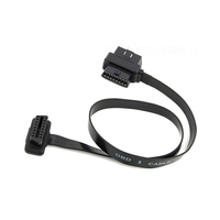 Cable plano de conector macho a hembra OBDII/OBD2 de 16 Pines de perfil bajo 1M Cable de extensión de diagnóstico Delgado completo de 16 pines J1962 OBD 2/II